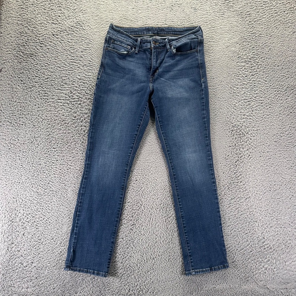 Levi's Jeans Women 28x29 Blue Cotton Denim Straight Leg Faded Streetwear Stretch